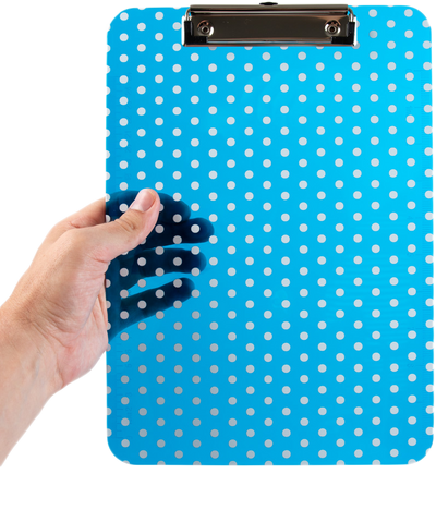 Blue Dots 9 x 12 1/2 Translucent Plastic Clipboards