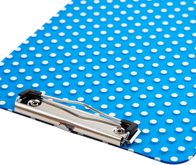 Blue Dots 9 x 12 1/2 Translucent Plastic Clipboards