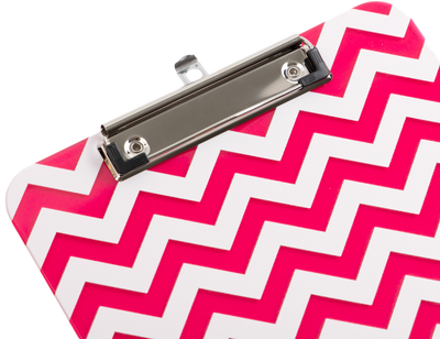 Fuchsia Chevron 9 x 12 1/2 Translucent Plastic Clipboards