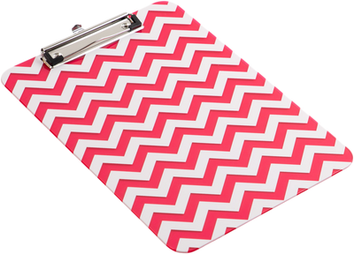 Fuchsia Chevron 9 x 12 1/2 Translucent Plastic Clipboards