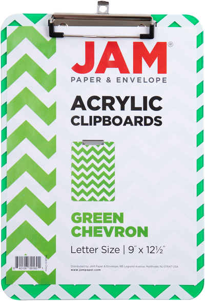 Green Chevron 9 x 12 1/2 Translucent Plastic Clipboards
