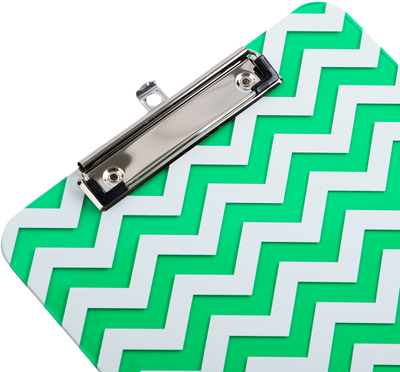 Green Chevron 9 x 12 1/2 Translucent Plastic Clipboards