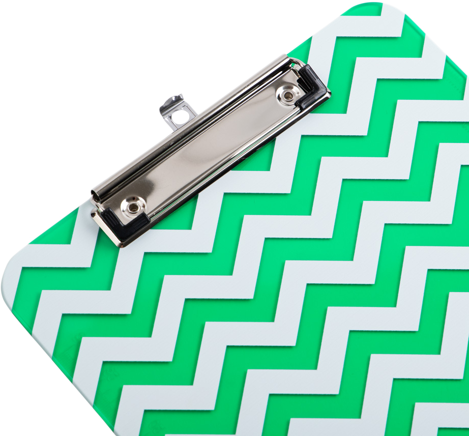 Green Chevron 9 x 12 1/2 Translucent Plastic Clipboards