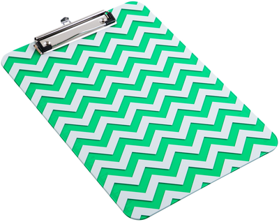 Green Chevron 9 x 12 1/2 Translucent Plastic Clipboards
