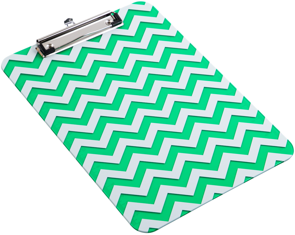 Green Chevron 9 x 12 1/2 Translucent Plastic Clipboards