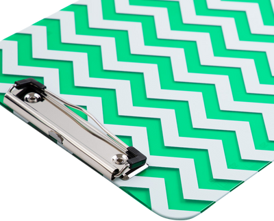 Green Chevron 9 x 12 1/2 Translucent Plastic Clipboards