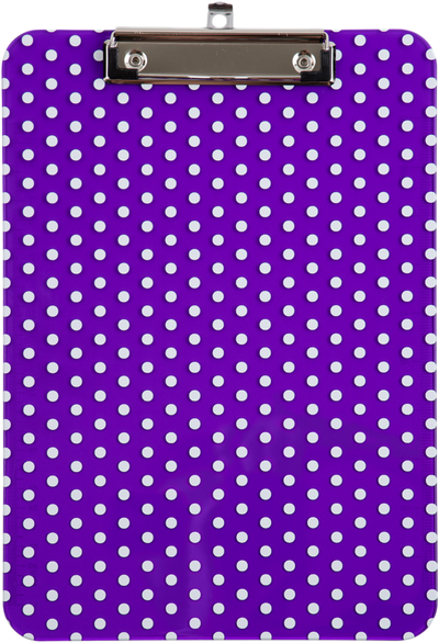 Purple Dots 9 x 12 1/2 Translucent Plastic Clipboards