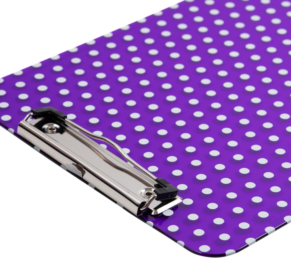 Purple Dots 9 x 12 1/2 Translucent Plastic Clipboards