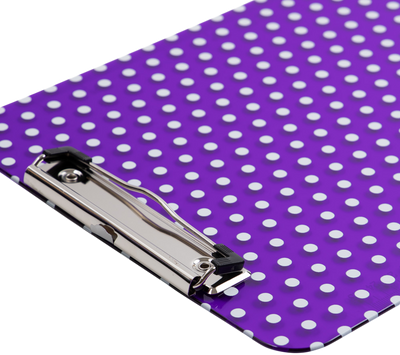 Purple Dots 9 x 12 1/2 Translucent Plastic Clipboards
