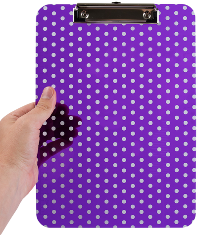Purple Dots 9 x 12 1/2 Translucent Plastic Clipboards