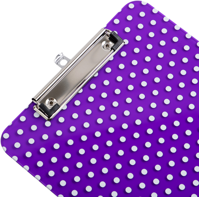 Purple Dots 9 x 12 1/2 Translucent Plastic Clipboards
