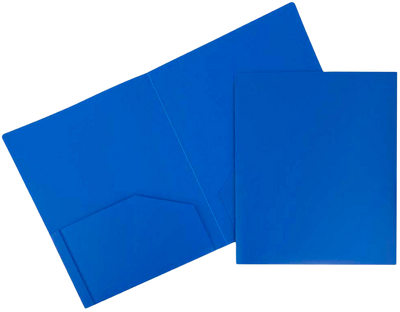 Blue 9 x 12 Plastic Heavy Duty Folders