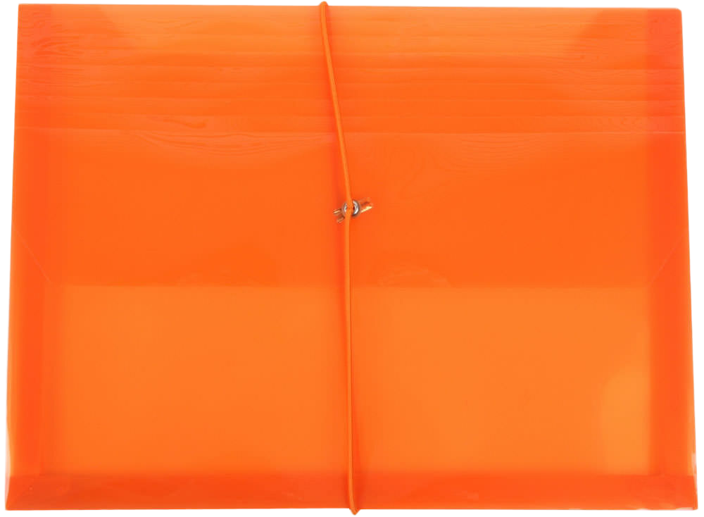 Orange Letter (9 3/4 x 13) Booklet with 2 5/8" Expansion Plastic Envelopes with Elastic Plastic