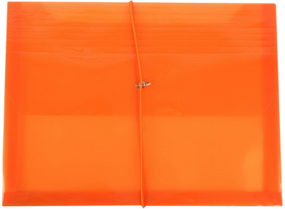 Orange Letter (9 3/4 x 13) Booklet with 2 5/8" Expansion Plastic Envelopes with Elastic Plastic