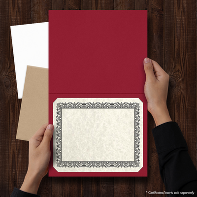 Red Hopsack 9 1/2 x 12 Certificate Holders