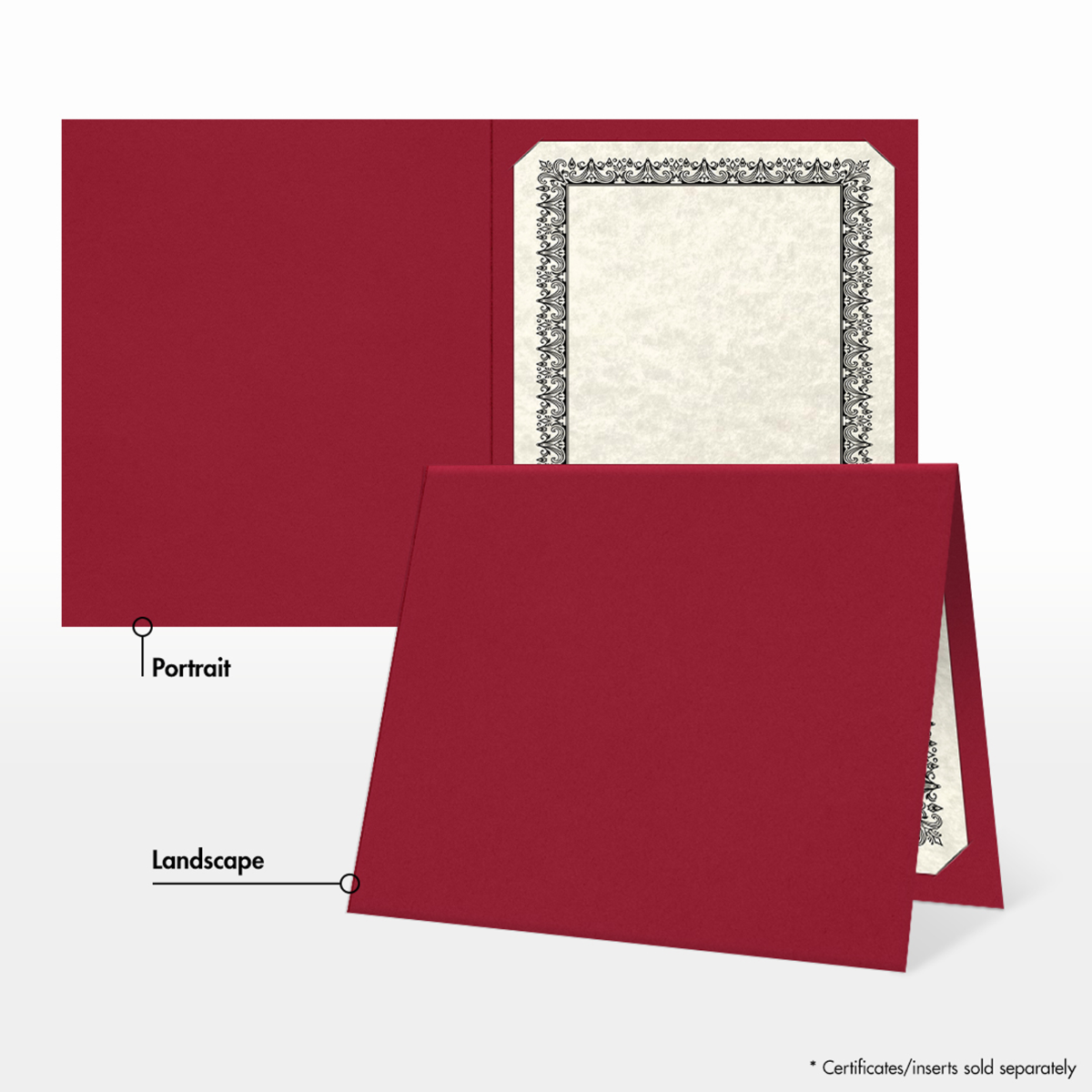Red Hopsack 9 1/2 x 12 Certificate Holders
