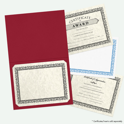 Red Hopsack 9 1/2 x 12 Certificate Holders