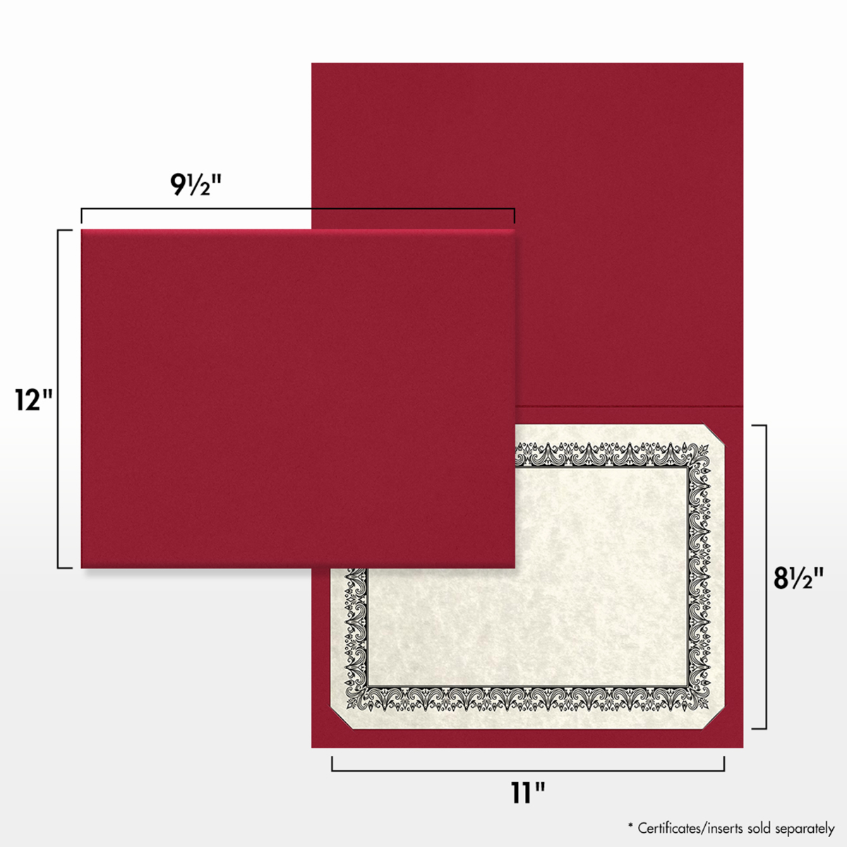 Red Hopsack 9 1/2 x 12 Certificate Holders