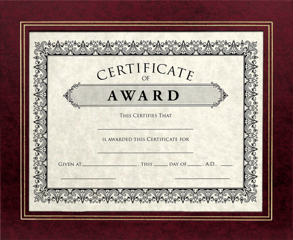 Maroon 10 3/4 x 13 Certificate Document Frame with Easel