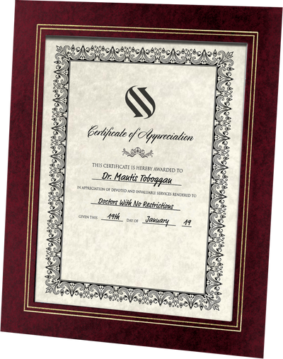Maroon 10 3/4 x 13 Certificate Document Frame with Easel