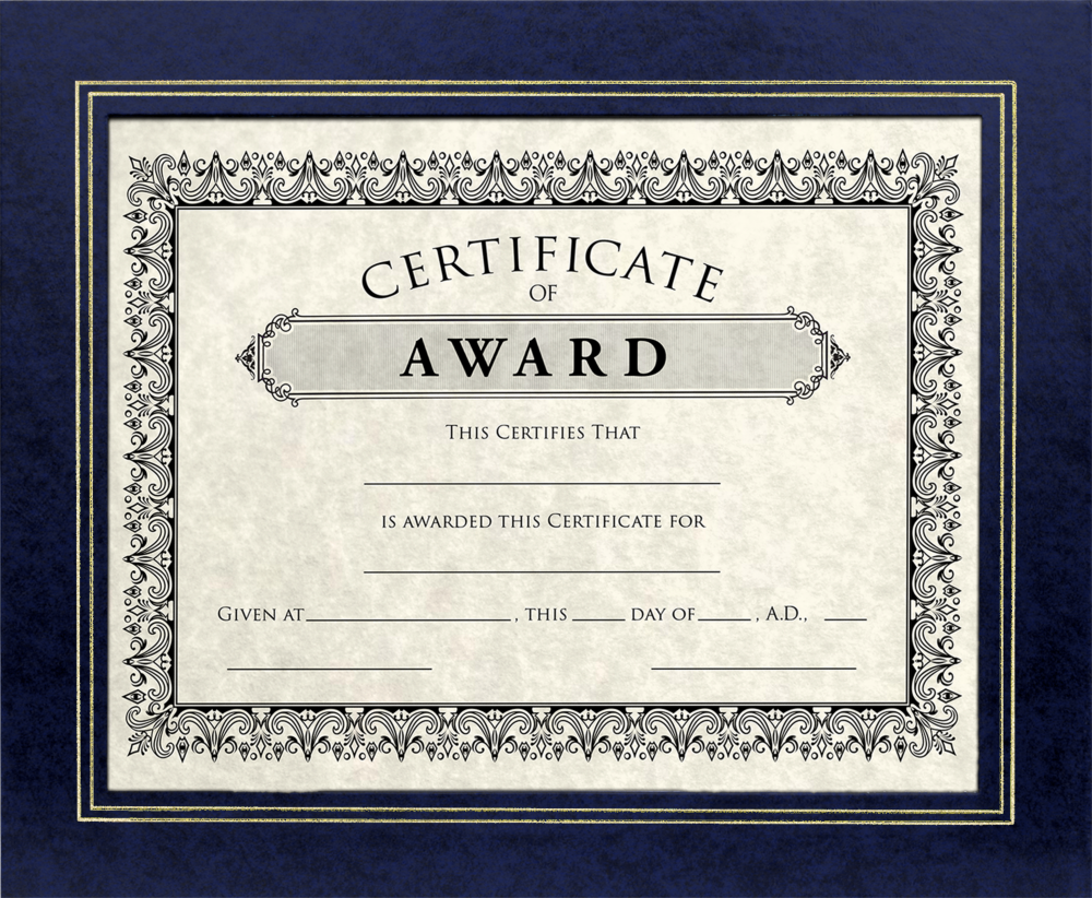 Navy Blue 10 3/4 x 13 Certificate Document Frame with Easel