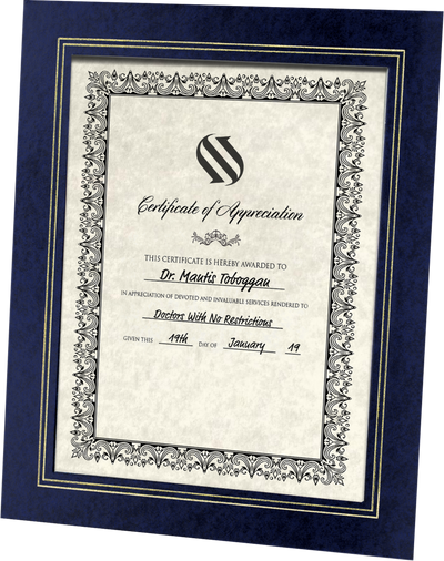 Navy Blue 10 3/4 x 13 Certificate Document Frame with Easel