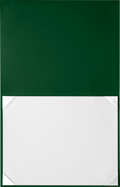 Dark Green 8 1/2 x 11 Leatherette Certificate Document Holders