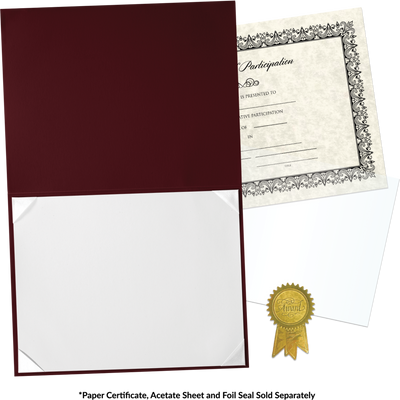 Maroon 8 1/2 x 11 Leatherette Certificate Document Holders