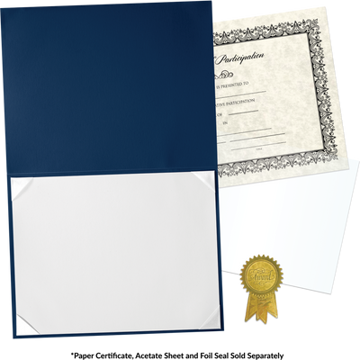 Royal Blue 8 1/2 x 11 Leatherette Certificate Document Holders