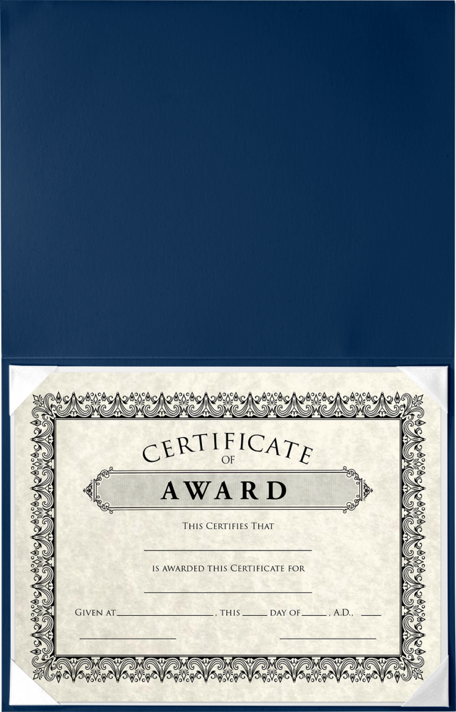Royal Blue 8 1/2 x 11 Leatherette Certificate Document Holders
