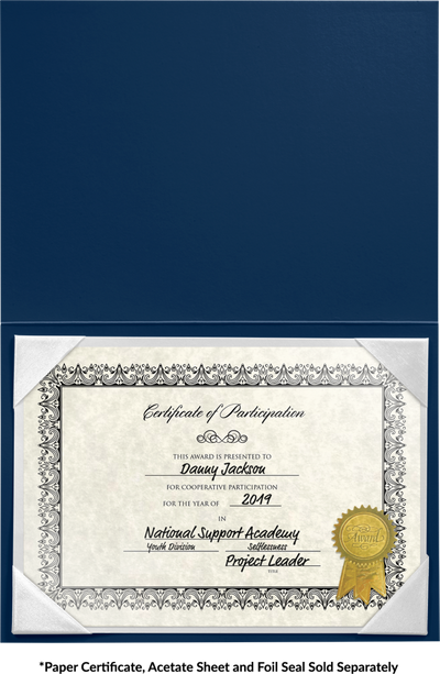 Royal Blue 5 x 7 Leatherette Certificate Document Holders