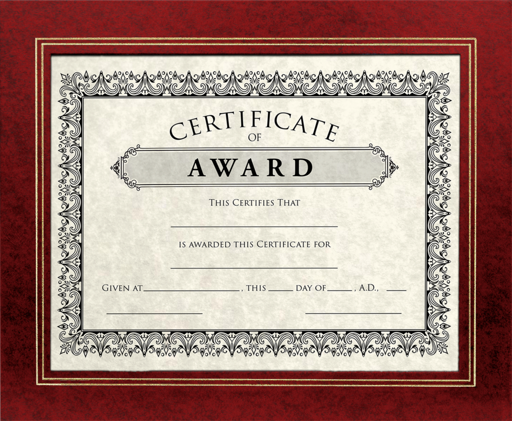Red 10 3/4 x 13 Certificate Document Frame with Easel