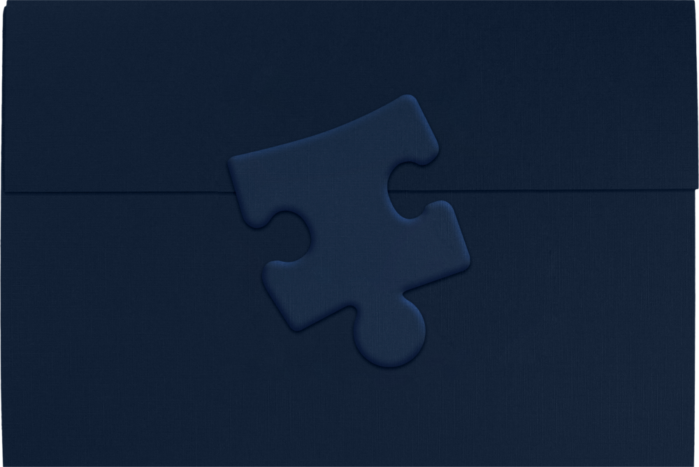 Nautical Navy Blue Linen Puzzle Piece 6 1/2 x 9 1/2 Certificate Holders