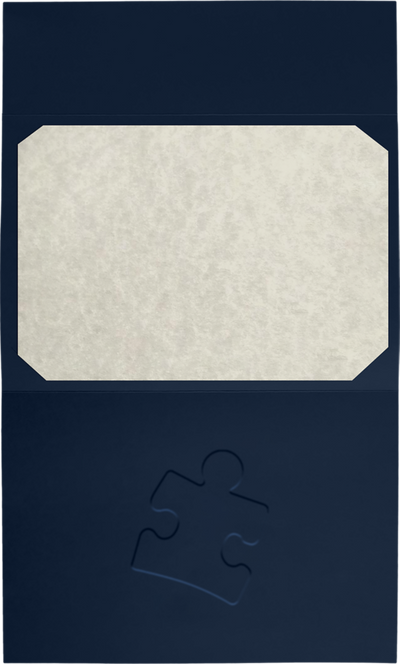 Nautical Navy Blue Linen Puzzle Piece 6 1/2 x 9 1/2 Certificate Holders