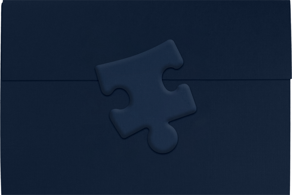Nautical Navy Blue Linen Puzzle Piece 9 1/2 x 12 Certificate Holder