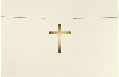 Natural Linen with Gold Foil Cross 6 1/2 x 9 1/2 Certificate Holders