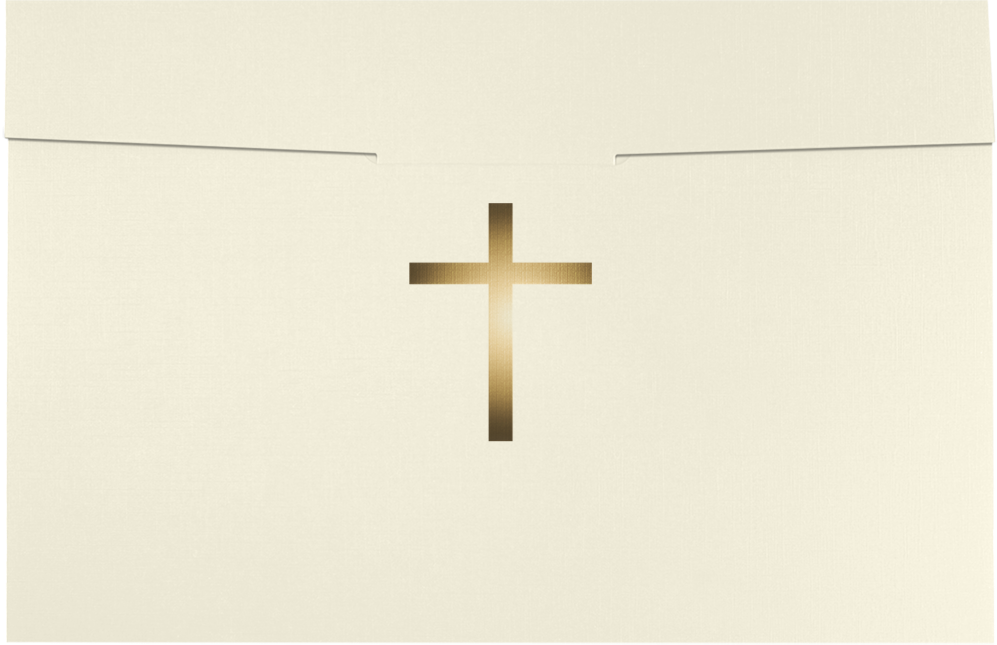 Natural Linen with Gold Foil Cross 6 1/2 x 9 1/2 Certificate Holders
