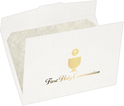 White Linen with Gold Foil First Holy Communion 6 1/2 x 9 1/2 Certificate Holders