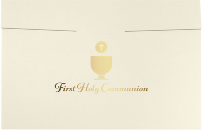 Natural Linen with Gold Foil First Holy Communion 6 1/2 x 9 1/2 Certificate Holders