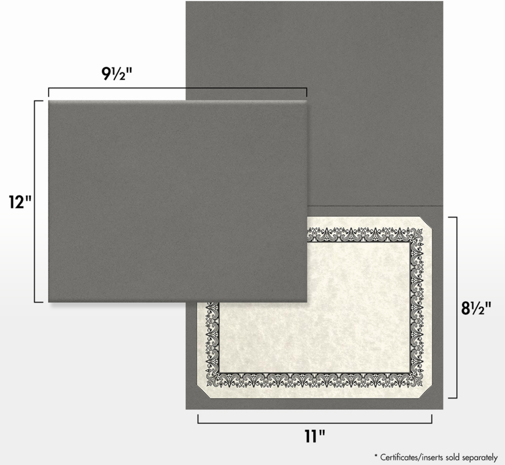 Dark Gray 9 1/2 x 12 Certificate Holders