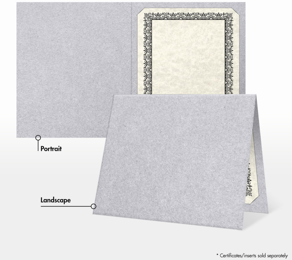 Silver Metallic 9 1/2 x 12 Certificate Holders