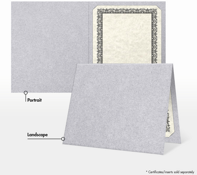Silver Metallic 9 1/2 x 12 Certificate Holders