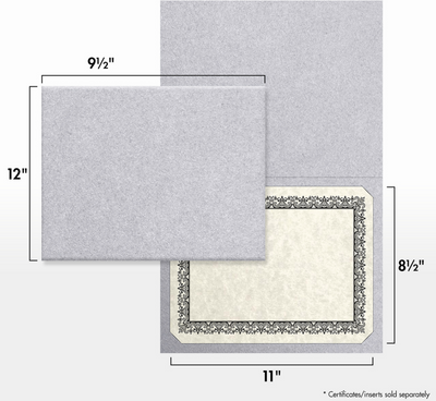 Silver Metallic 9 1/2 x 12 Certificate Holders