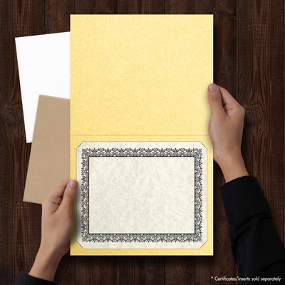 Gold Metallic 9 1/2 x 12 Certificate Holders