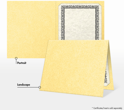 Gold Metallic 9 1/2 x 12 Certificate Holders