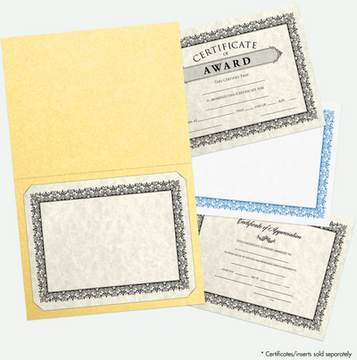 Gold Metallic 9 1/2 x 12 Certificate Holders