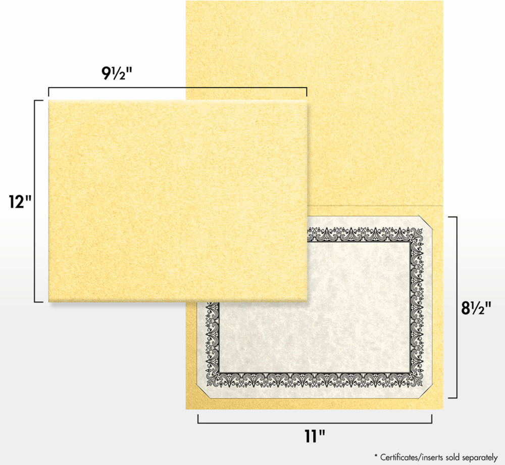 Gold Metallic 9 1/2 x 12 Certificate Holders
