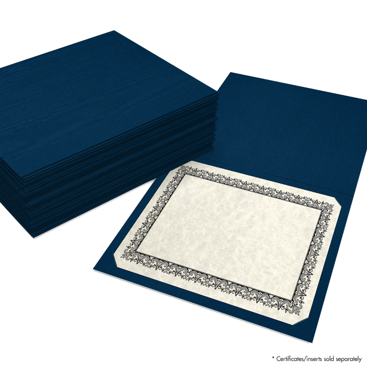 Dark Blue Linen 9 1/2 x 12 Certificate Holders