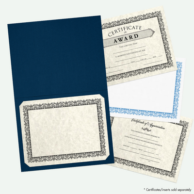 Dark Blue Linen 9 1/2 x 12 Certificate Holders