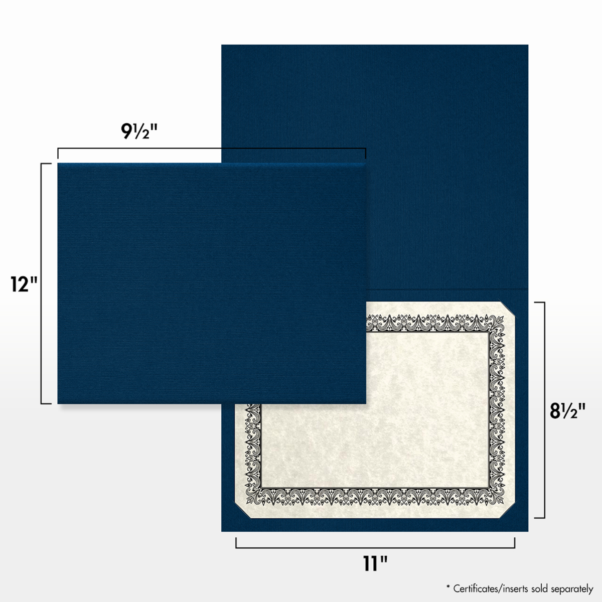 Dark Blue Linen 9 1/2 x 12 Certificate Holders